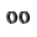 Par de pendientes de clip magnéticos minimalistas de acero inoxidable negro para todos - Pendientes de aro de clip / Estilo Aro Negro