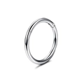 Detailed macro view of a 316L stainless steel hinged segment ring for nose or lip piercing - 1.0x6 / Silver