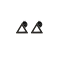 Pair of minimalist matte black triangular stud earrings with butterfly backs for daily wear - Style F