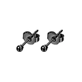 Minimalist black stainless steel ball stud earrings with butterfly backs for women and men - Style A Round Ball Stud / Black