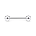 Polished silver 14G barbell tongue rings set made of high quality stainless steel - Style A-6mm