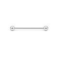 Polished silver industrial barbell earring with smooth straight bar and ball ends - Style D-35mm