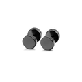 Set clásico de 12 pendientes de barra negros en acero inoxidable pulido brillante - Estilo B Negro