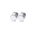 Pendientes de barra clásicos en acero plateado con un acabado de espejo pulido - Estilo B Color Acero