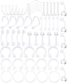 Set di piercing trasparenti in acrilico con borchie per naso, sopracciglia e labbra - Mix di Piercing A / 55 pezzi/confezione / Trasparente