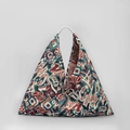 Böhmische dreieckige Handtasche mit Graffiti-Jacquard-Muster und runden Griffen - Trendiges Street-Graffiti
