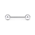 Polished silver barbell body piercing jewelry with smooth round steel ends - Ball Barbell Style / 1.6x6x5mm / Silver