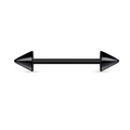 Industrial barbell body piercing jewelry with black spike ends and stainless steel finish - Spike Barbell Style / 1.6x6x5mm / Black