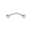 Curved Barbell Piercing aus Chirurgenstahl mit polierten silbernen Kugeln - Gebogener Kugel-Barbell (Stil C) / 1.2x6x3mm / Silber