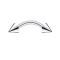 Silbernes gebogenes Barbell Piercing Schmuckstück mit Spitzen aus Chirurgenstahl - Gebogener Spike-Barbell (Stil D) / 1.2x6x3mm / Silber