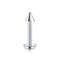 Silbernes Spike Labret Piercing mit flacher Basis aus hochglanzpoliertem Edelstahl - Spike-Labret-Stecker / 1.2x6x3mm / Silber