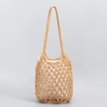 Borsa a tracolla intrecciata color crema fatta a mano con sacchetto interno con coulisse - 23*15*27CM / Cachi (Con Tasca Interna)