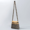 Borsa a tracolla boho fatta a mano con perline di legno intrecciate nere e beige - 27*2.5*23CM / Nero