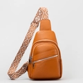 Bruine PU-lederen schoudertas met geometrische riem en ritsvakken voor dames - 20*10*28cm / Bruin