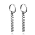 Silver hoop earrings featuring multi-layered fine chain tassels on white background - Multi-Layer Fine Mesh Chain Tassel Style