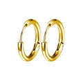 5 Paar minimalistische goldene Edelstahl-Ohrringe mit polierter Oberfläche und Scharnier - Minimalistische Creole (Stil A Gold) / Gold