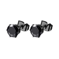 Classic 4-prong black stud earrings with round-cut cubic zirconia and butterfly back - Black Four Claw Round Zirconia Stud (Style A)