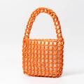 Bolso de mano de cuentas naranja vibrante con forro de tela blanca para el verano - 18*6*16CM / Naranja