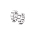 Pendientes magnéticos plateados pulidos en diseño ancho de acero inoxidable minimalista - Aro de oreja pulido plateado (Estilo D)
