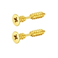 Golden screw stud earrings with threaded cross head design and polished mirror finish - Screw Shape Stud Earrings (Style A)