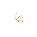 Minimalist golden X-shaped ear cuff earrings with polished metallic finish for women - Cross Style / Gold