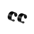 Set of two matte black stainless steel ear cuffs with minimalist U-shaped design - U-Shaped Smooth Style / Black