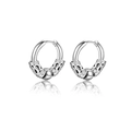 Silver dragon-embossed hoop earrings with polished bead detail for a vintage metal style - Style B-Carved Ball