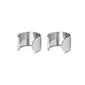 Minimalist silver-finished non-pierced ear cuff set with polished metal surface - U-Shaped Smooth Style / Steel