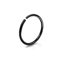 Minimalist matte black stainless steel circular open nose ring and piercing jewelry - Round Open Style (Style D)