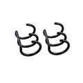 Pair of matte black triple-row ear cuffs in stainless steel for non-pierced ears - Triple Layer Spiral / Black