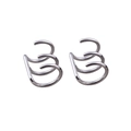 Silver triple-layer spiral ear cuff in polished stainless steel for non-pierced ears - Triple Layer Spiral / Steel