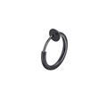Minimalist black non-piercing round clip-on earrings for a sleek and modern look - Round Closed Hoop Ear Clip (8mm Style G)