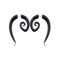 Zwarte spiraal oorknopjes voor heren in punk gothic stijl met glanzende finish - Spiraalvorm (Stijl C)