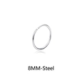 Enkele 8 mm zilveren stalen neusring uit een minimalistische piercing set - 8mm Open Ring (Stijl D)