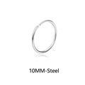 10mm zilverkleurige roestvrijstalen neuspiercing met glad bolvormig uiteinde - 10mm Open Ring (Stijl D)