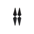 Paar gotische schwarze Edelstahl-Ohrstecker mit Doppelspitze im Punk-Stil - Doppelendige Stachel (Stil P)