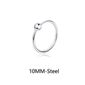 10mm zilverkleurige roestvrijstalen neusring met balletje voor piercing sieraden - 10mm Ring met Kraal (Stijl E)