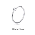 Minimalistische 12mm roestvrijstalen piercing ring met balletje voor neus - 12mm Ring met Kraal (Stijl E)