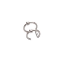 Pair of silver crossover ear clips with ball ends in polished stainless steel finish - Beaded Open Style / Silver