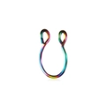 Rainbow plated U-shaped non-piercing faux nose ring with metallic neon gradient finish - U-Shaped Opening / Multicolor (Style C)
