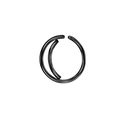 Minimalist double layered black metal nose ring with smooth polished finish for jewelry piercing - Double Layer Hoop Style (Style E)