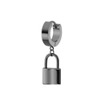 Gothic style matte black stainless steel huggie hoop earrings with lock pendant charm - Style I