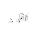 Minimalist silver triangle stud earrings with polished geometric finish and butterfly backs - Triangle Style / Silver