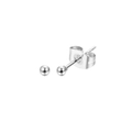 Minimalist silver spherical stud earrings with polished metal finish and butterfly backs - Round Ball Style / Silver