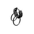 Boucles d'oreilles huggie en acier inoxydable noir avec pendentifs à double anneau - Créole Combinée Anneau Fin(Style 36)