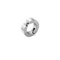 Minimalist silver stainless steel ear cuff featuring a polished hinged ring design - Simple Polished Ear Cuff (Style 5)