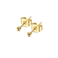 Classic golden sphere stud earrings with butterfly backings and polished finish - Style A Round Ball Stud / Gold