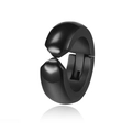 Minimalist black C-shaped ear cuff with sleek glossy finish for non-pierced ears - C-Shaped Ear Clip