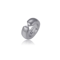 Minimalist silver-tone polished metal ear cuff featuring a sleek curved teardrop design - Minimalist Ball End Ear Cuff (Style 8)