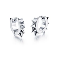 Silver punk rock hoop earrings with sharp cone studs made of high-grade stainless steel - Silver Spike Hoop (Style 5)